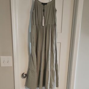 Sleeveless Olive Maxi Dress